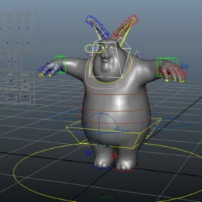 Bunny Character In Colorful Coat 3d model