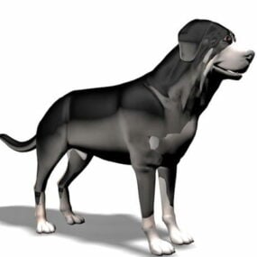 3д модель животного "Большая черная собака"
