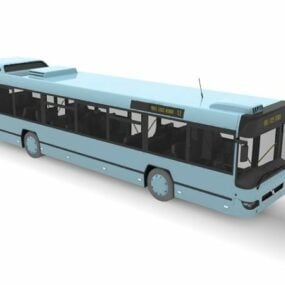 Modelo 3D do grande ônibus azul