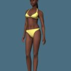 Bikini African Woman Rigged