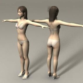 スポーツ水着の女の子3Dモデル