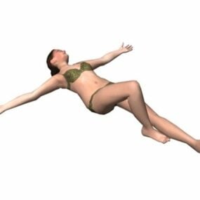 Character Bikini Woman Lie Down 3d model