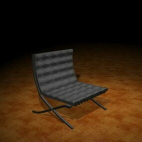 Model 3D czarnego krzesła Barcelona