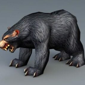 3д модель черного медведя низкополигональная