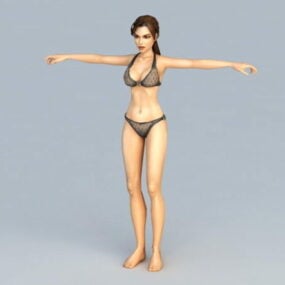 Bikini negro mujer modelo 3d