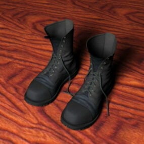Black Combat Boot 3d model