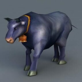 Modelo 3d de personagem de vaca negra