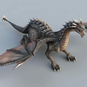 Modello 3d del personaggio del drago nero