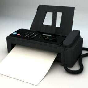 Black Fax Machine 3d model