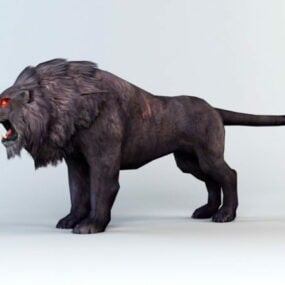 Μαύρο λιοντάρι τρισδιάστατο μοντέλο