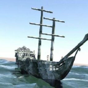 Black Pearl Pirate Ship 3d-modell
