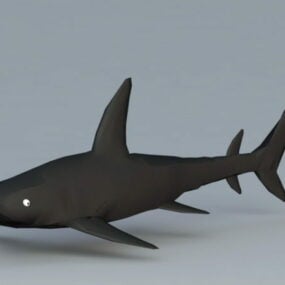 Modelo 3d de animales de tiburón negro