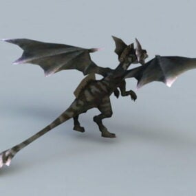 Petit dragon noir modèle 3D