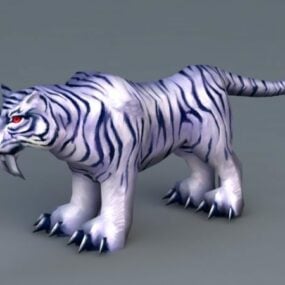 Modelo 3d de tigre branco preto
