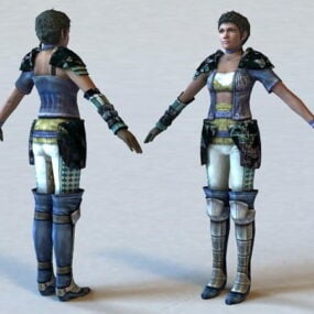 黒人女性戦士 3D モデル