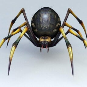 Modello 3d del ragno giallo nero