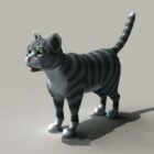 Zwarte en grijze kat Rigged