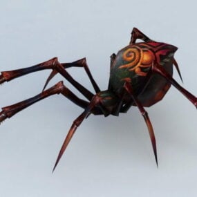Múnla Spider Dubh Agus Dearg 3D saor in aisce