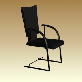 Model 3D czarnego krzesła wspornikowego