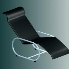 黒の長椅子3Dモデル