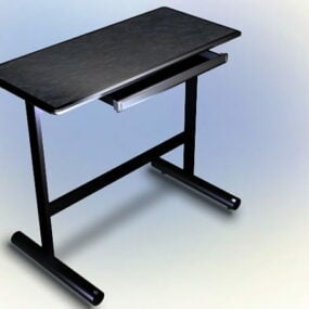 Modello 3d della scrivania del computer nero
