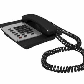 Black Corded Telephone 3d model