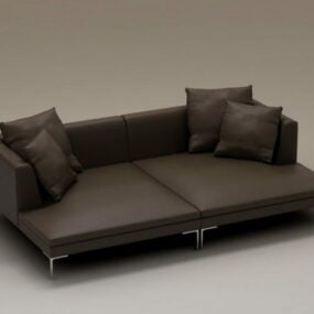 黑色织物组合双人沙发3d模型