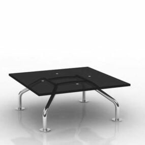 Muebles de mesa de centro de vidrio negro modelo 3d