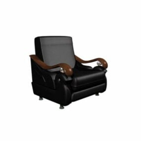 Mẫu ghế bành da đen 3d