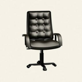 Black Leather Swivel Chair 3d model
