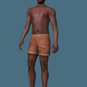 Mô hình 3d người đàn ông da đen mặc quần lót boxer