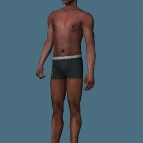Czarny mężczyzna w strojach kąpielowych Model 3D