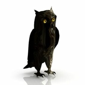 Černá sova zvíře 3D model