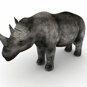 Modello 3d animale rinoceronte nero