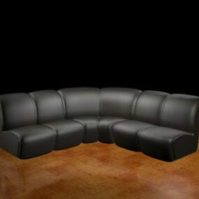 Modelo 3d de sofás seccionais pretos