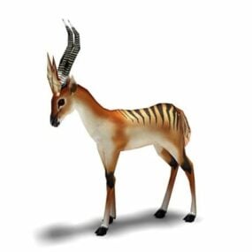 Black Striped Gazelle Animal 3d model