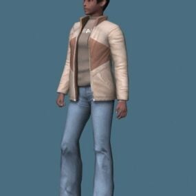 Black Woman In Casual Clothes Rigged 3d model