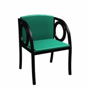 Black Wood Dining Chair 3d model