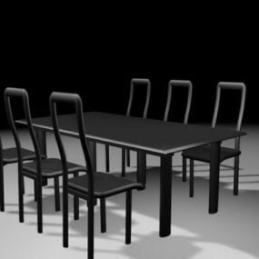 Black Wood Dining Room Sets 3d model