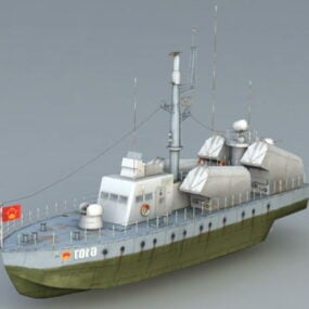 Flusskatamaranboot 3D-Modell