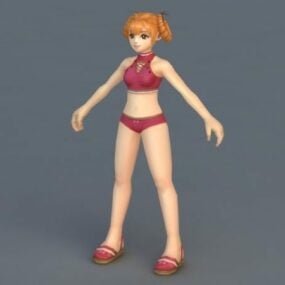3D-модель білявої дівчини-підлітка