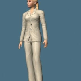 Blond forretningskvinne Rigged 3d modell