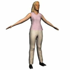 3D-Modell einer blonden älteren Frau
