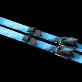 Blue Alpine Skis 3d model