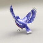 Pájaro azul con alas extendidas
