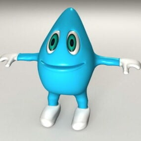 Blue Cartoon Character 3d model