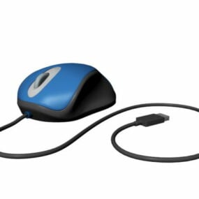Modelo 3d de mouse de computador azul