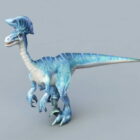 Plataforma de dinosaurio azul y animado