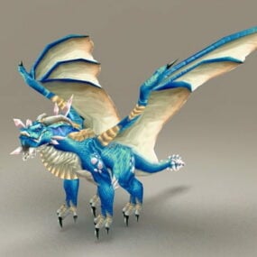 Modelo 3d del personaje del dragón azul