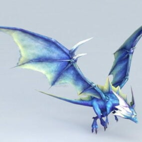 Modelo 3d do Dragão Fada Azul